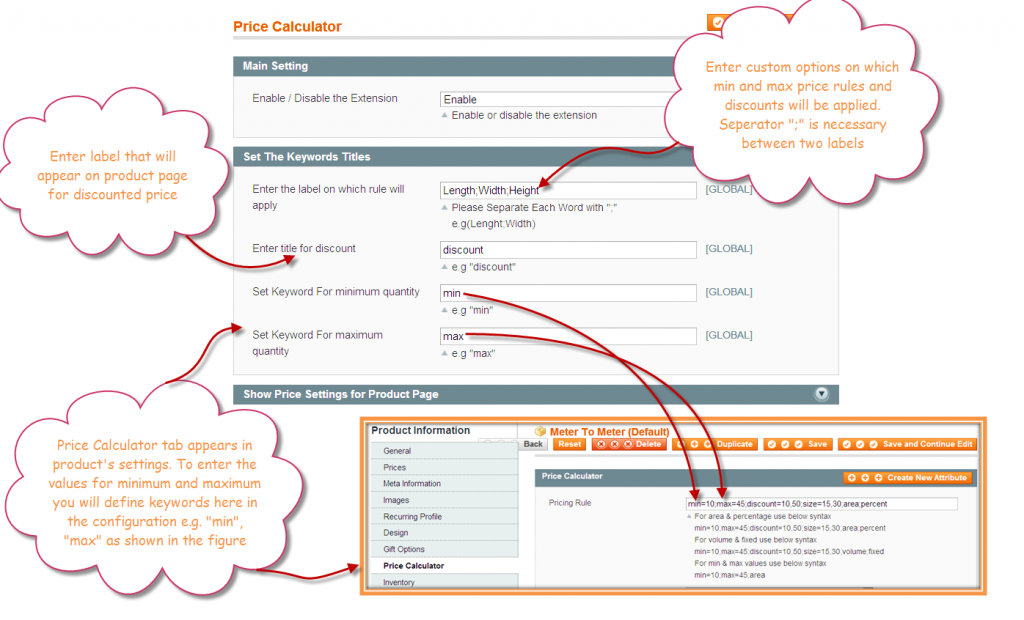 Square Foot Pricing Magento Custom Options