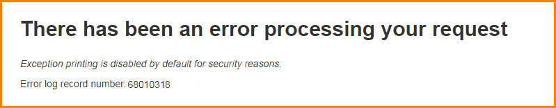 there has been an error processing your request