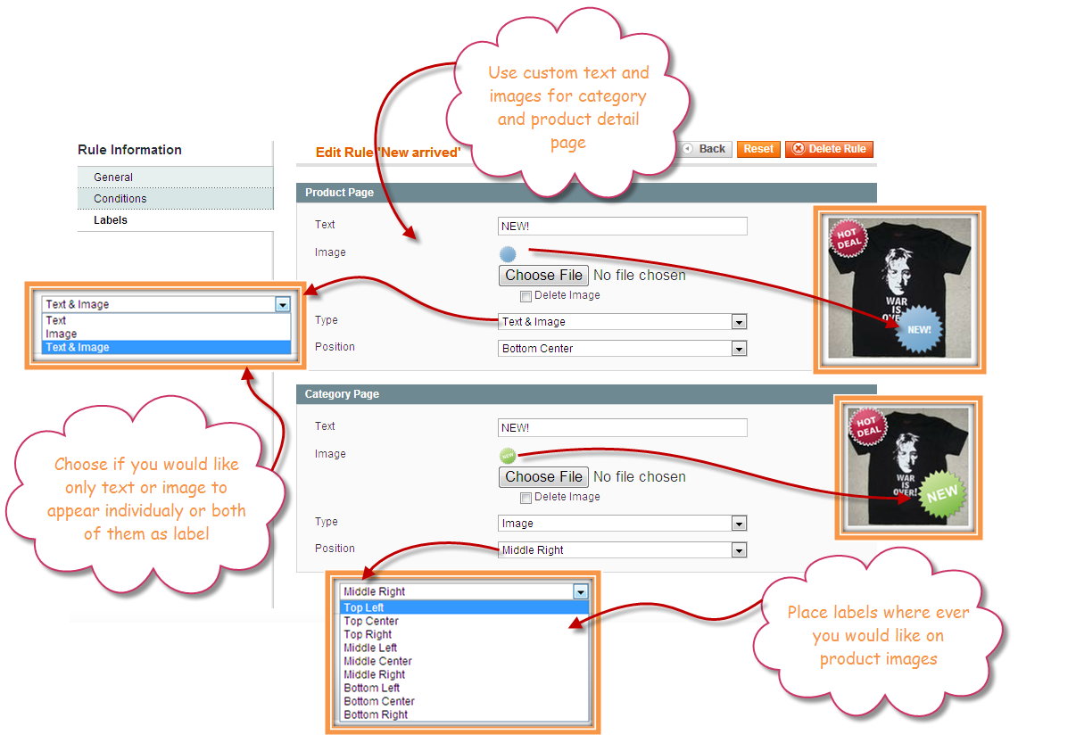 Magento Product Labels - Sticker For On Sale, Special Price…