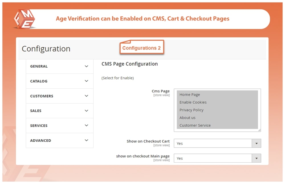 add age verification to magento cms pages