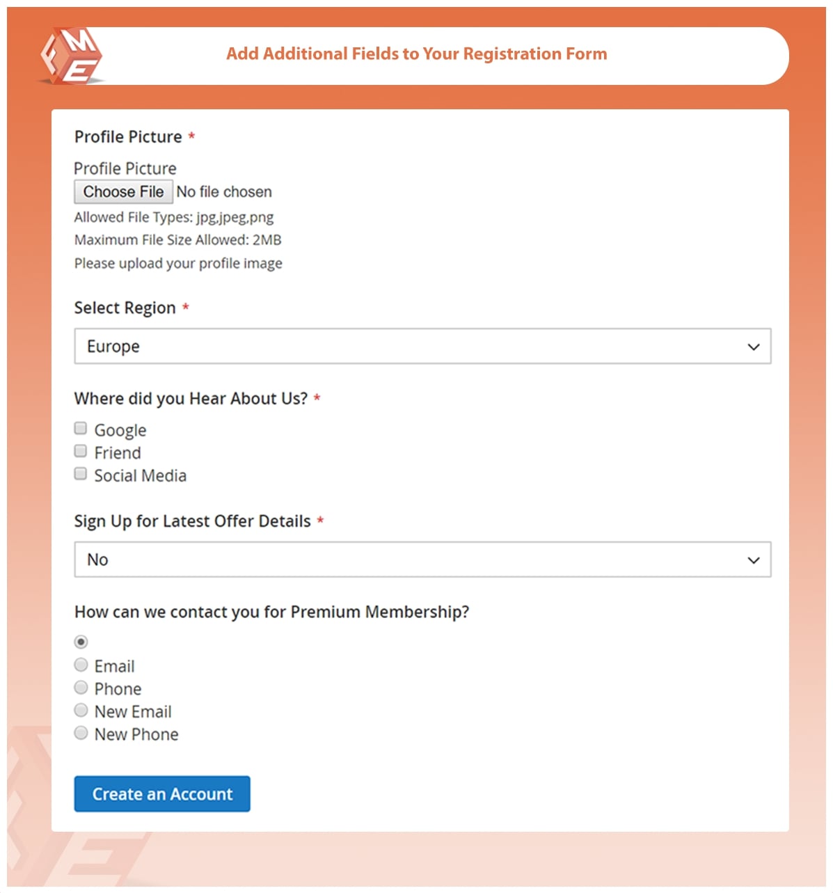 Custom Registration Form