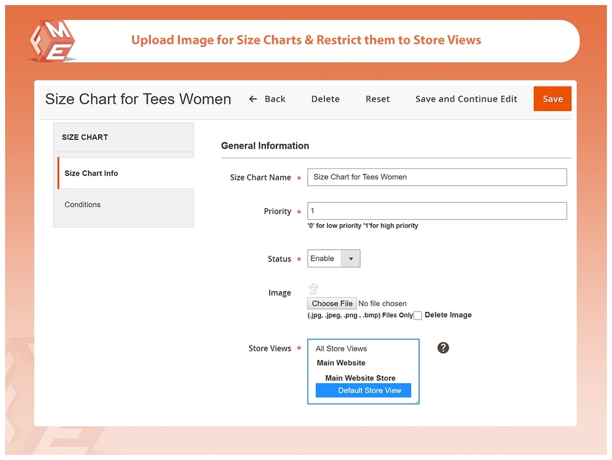 magento 2 upload size chart image